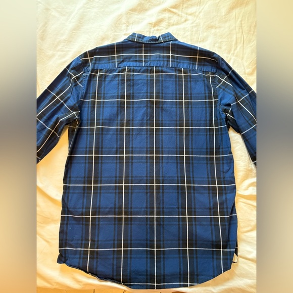 Lacoste Men’s Navy Plaid Long Sleeve shirt - Picture 7 of 7